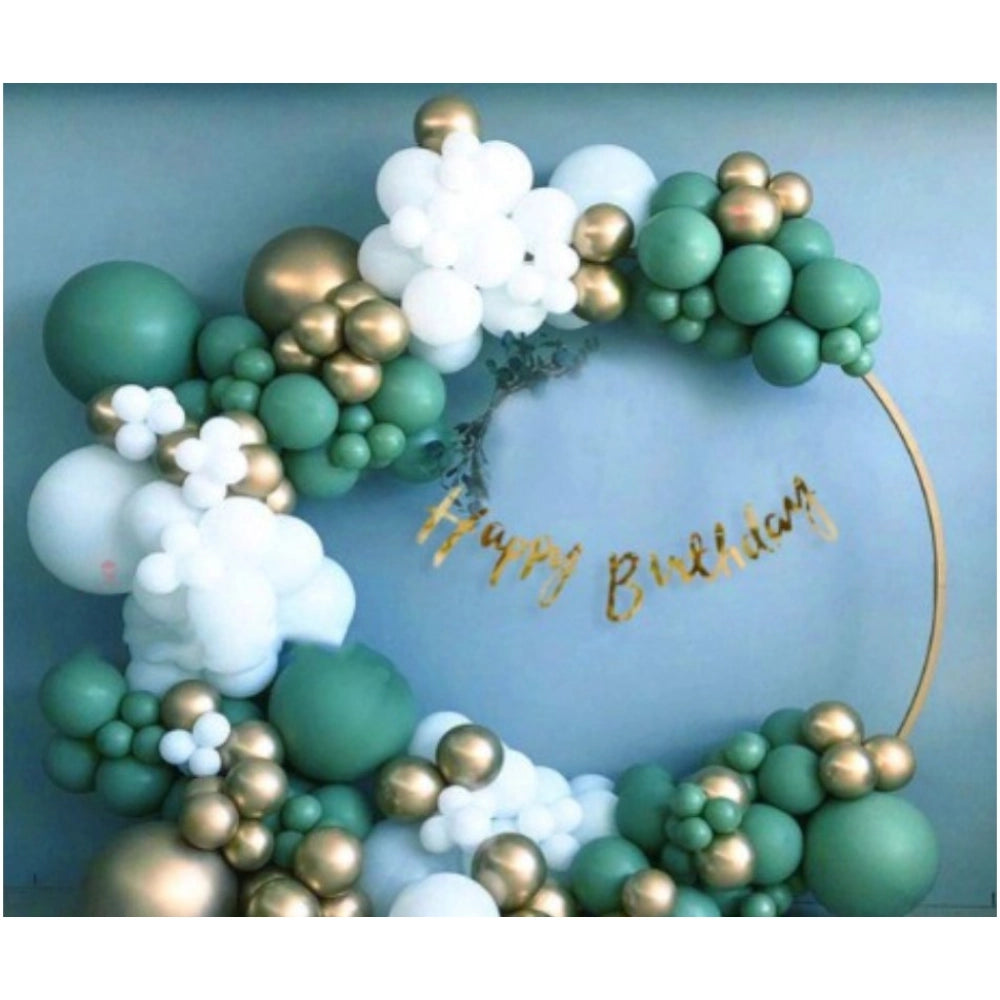 Generic Birthday Decoration Combo Of Gold Birthday Banner, Metallic Balloons, Balloonpump (Multicolor)