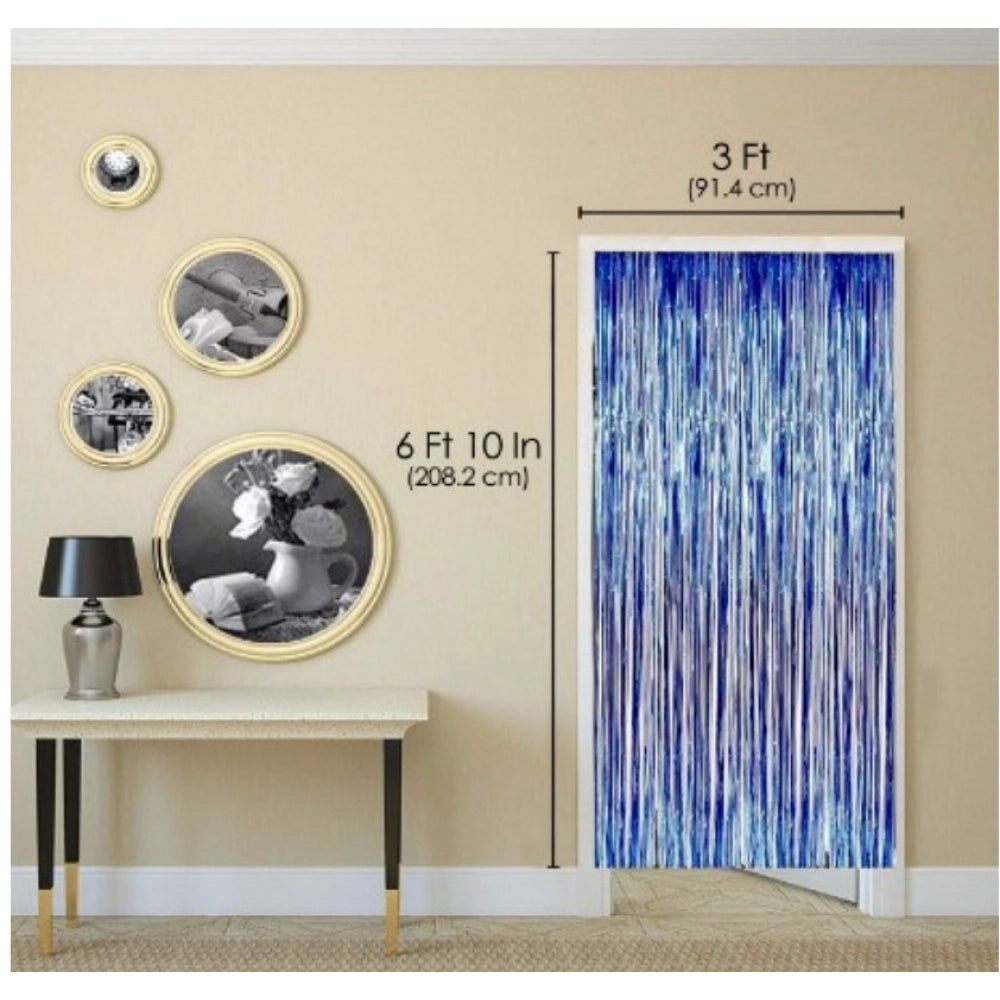 Generic 2Nd Birthday Decoration Combo Of No 2 Foil Balloons, Banner, Balloons And Curtain (Multicolor)