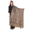 Generic Women's Art Silk Printed Dupatta (Brown, Length: 2.25 to 2.50 Mtr)