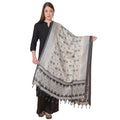 Generic Women's Art Silk Printed Dupatta (Black, Length: 2.25 to 2.50 Mtr)