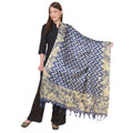 Generic Women's Art Silk Printed Dupatta (Blue, Length: 2.25 to 2.50 Mtr)