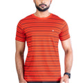 Generic Men's Casual Cotton Printed Round Neck Half Sleeve T-Shirt (Red)