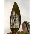 Generic Custom Mother And Daughter Leaf Art – Personalized Engraved Portrait on Natural Leaf