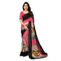 Generic Women's Georgette Printed Saree With Unstitched Blouse 5.5Mtr (Multicolor)