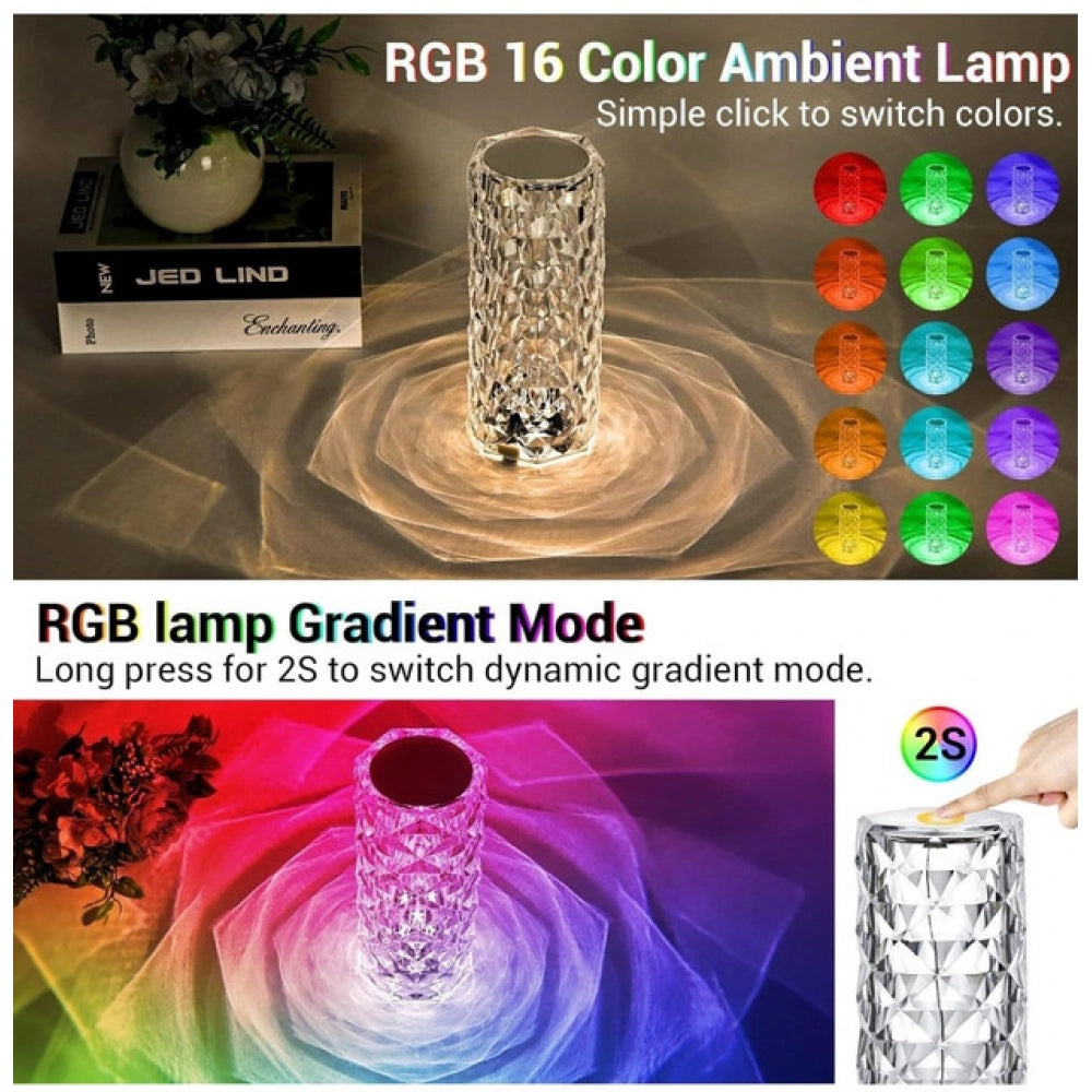 Generic Crystal plastic LED Rose Lamp – Crystal Diamond Design