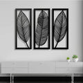 Generic Wooden 3 Pieces Leaf Wall Art Panel Frame for Home Decor
