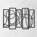Generic Wooden 5-Piece Wall Art Panel Frame – Elegant Black Abstract Design